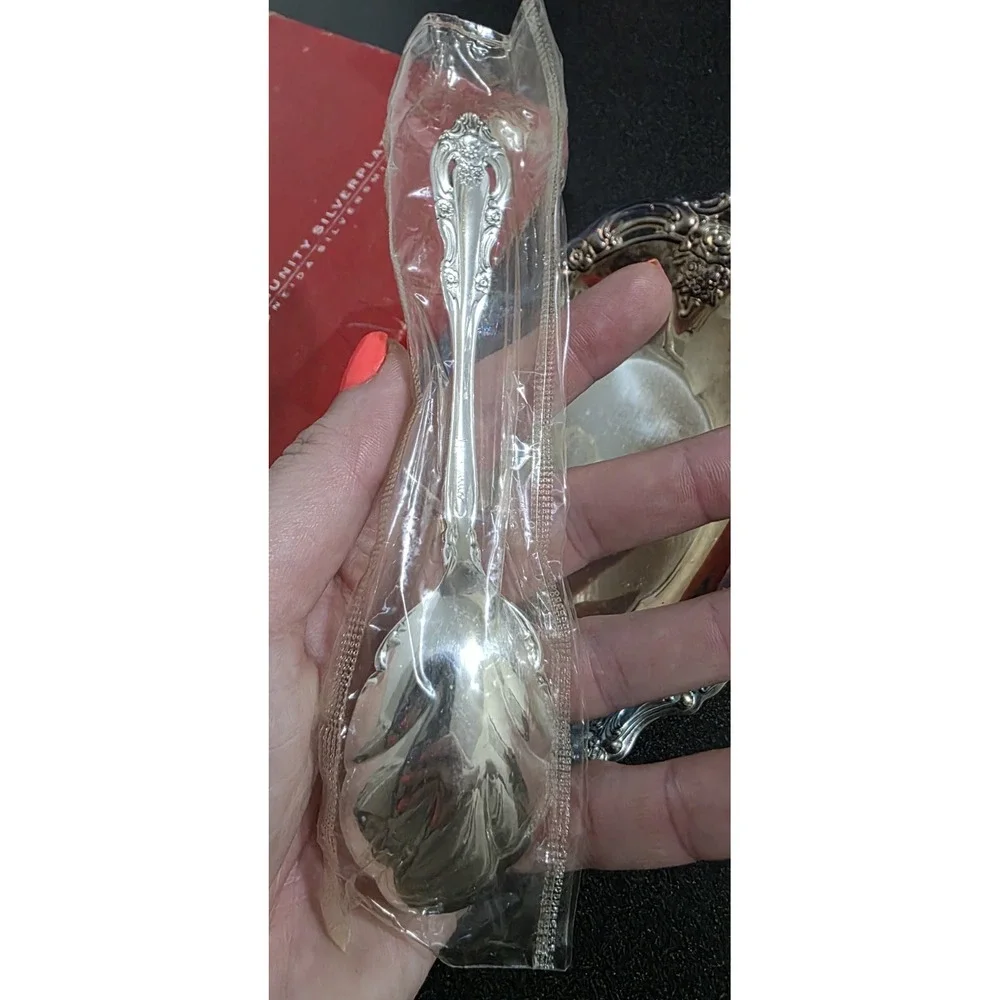 NOS Silver Artistry Community Silverplate Oneida Smiths Serving Dish‎ W/ Spoon